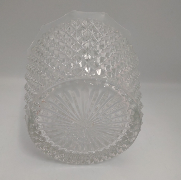 Vintage Indiana Glass Clear Diamond Point Ruffled Ice Bucket 5 3/8" - Picture 5 of 6